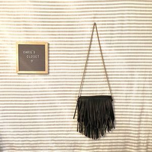 Black fringe crossbody bag